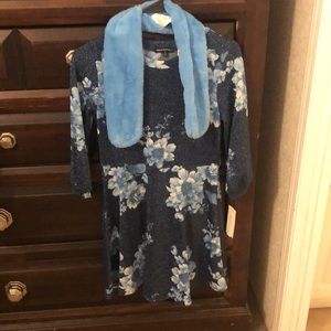 Girls long sleeve dress with shawl